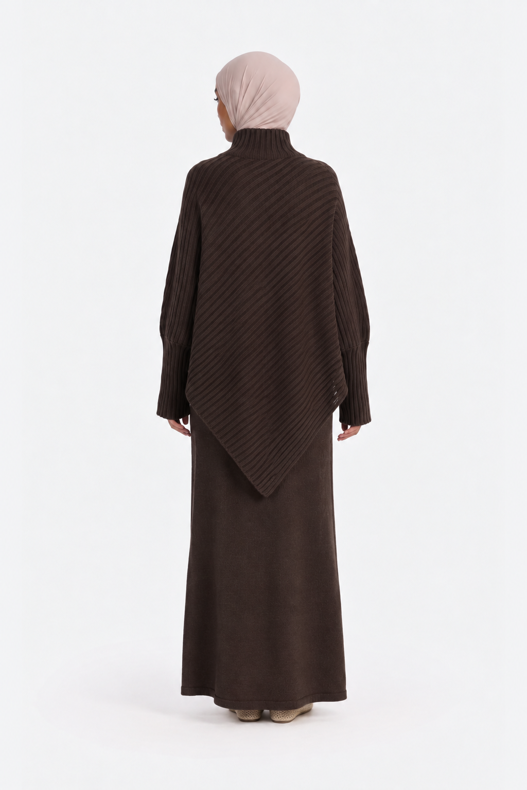 Ribbed Poncho Set