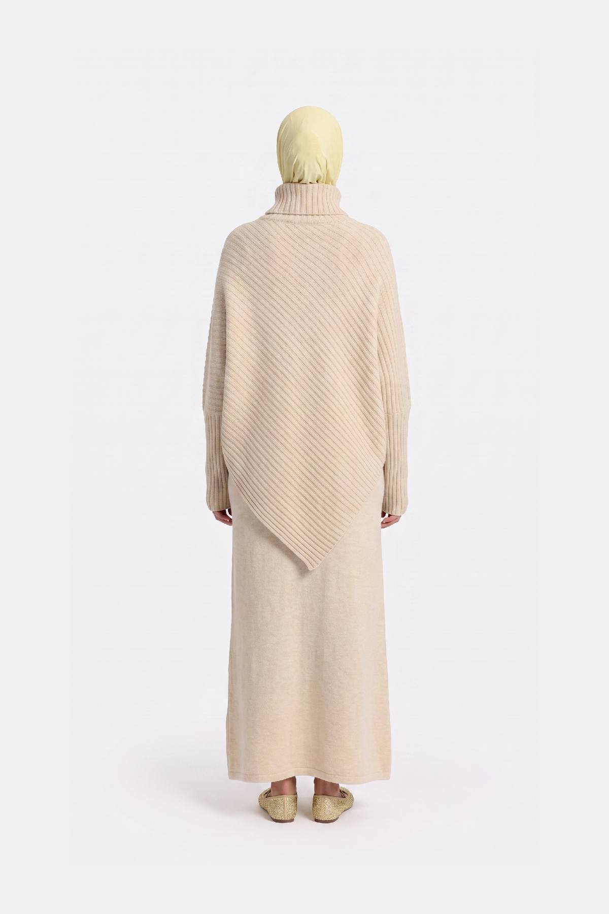 Ribbed Poncho Set